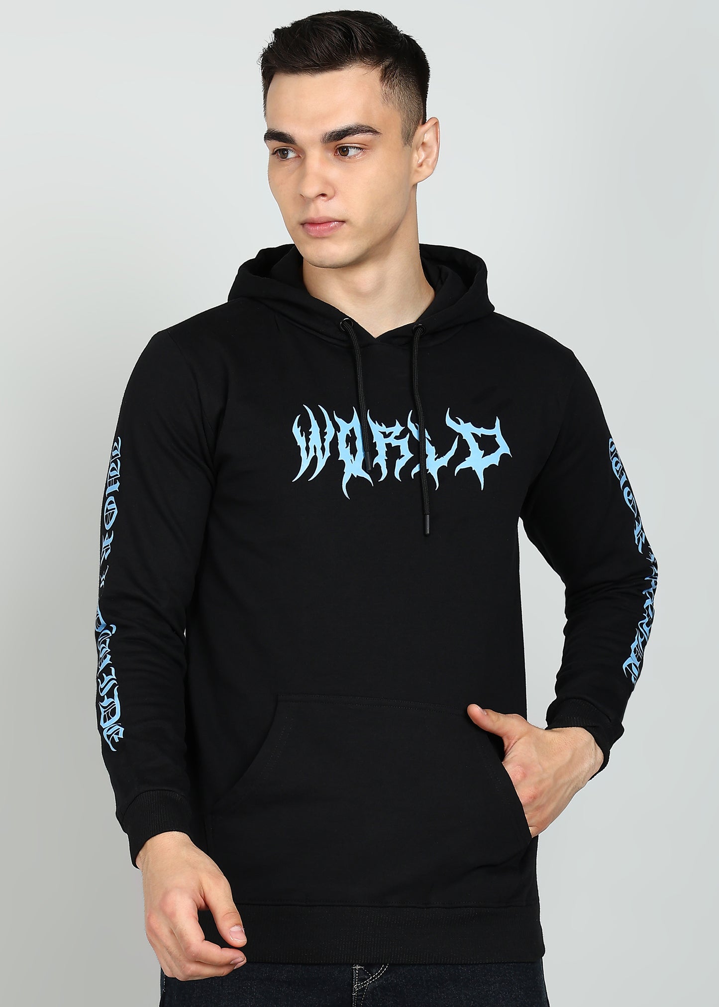World printed hoodie