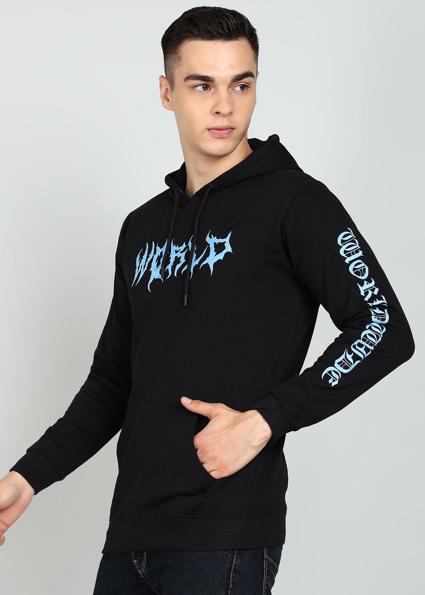 World printed hoodie