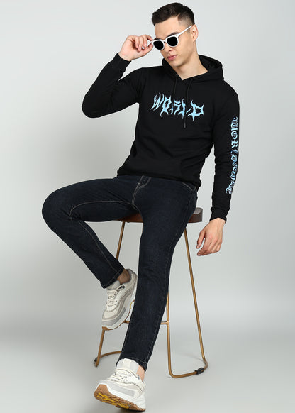 World printed hoodie