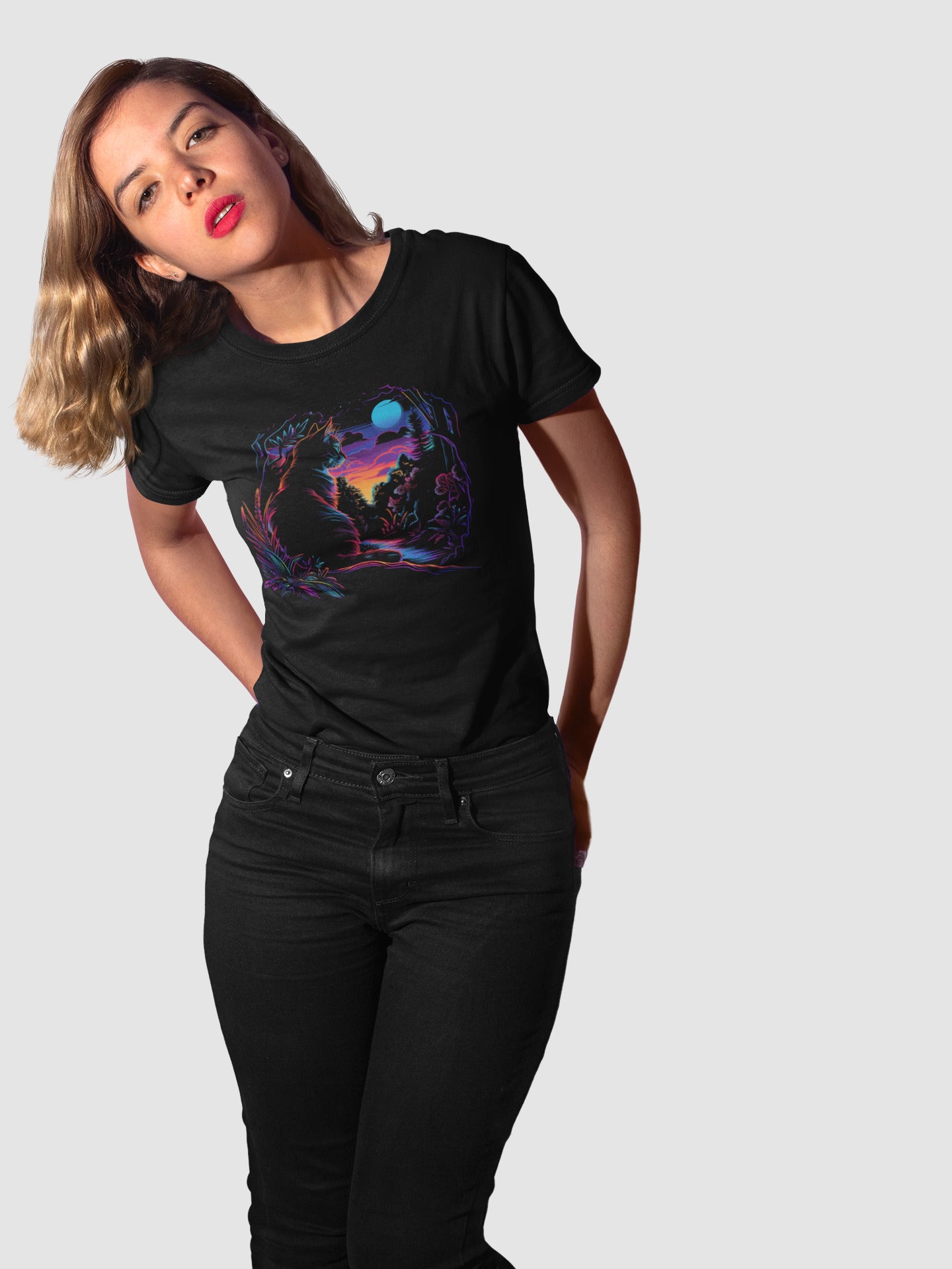 Cat printed t-shirt