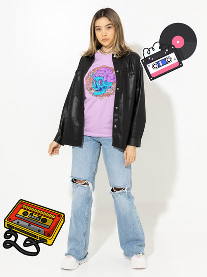 Skull Cat printed t-shirt