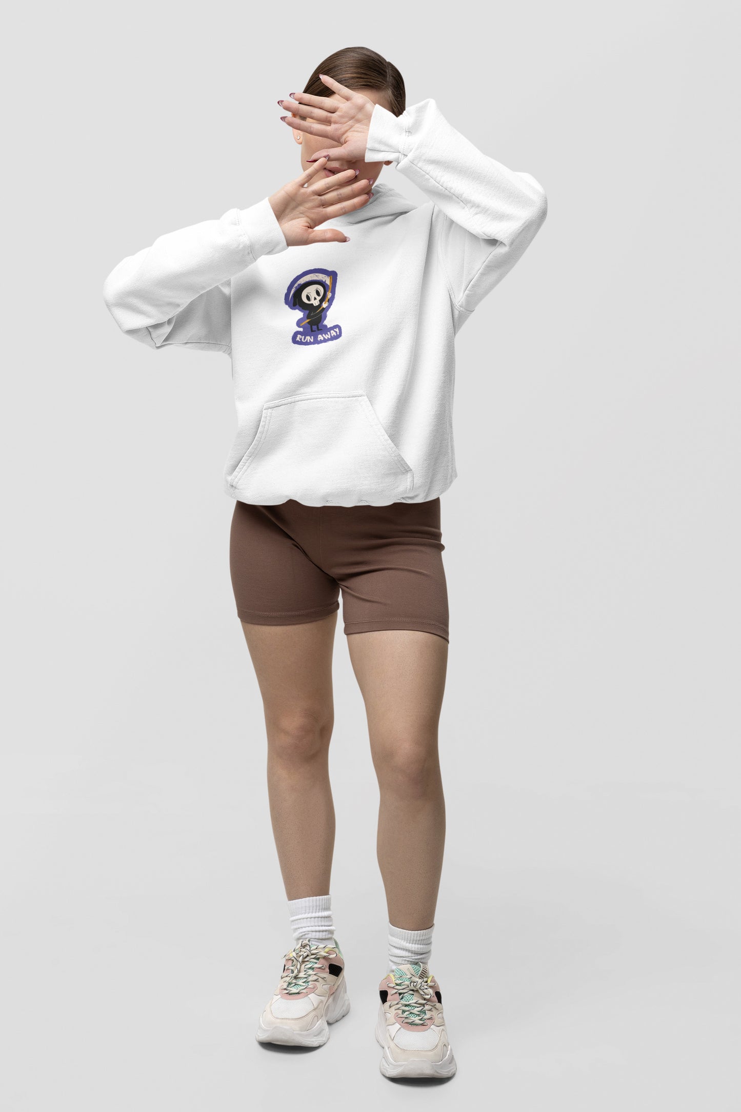 Run away printed hoodie