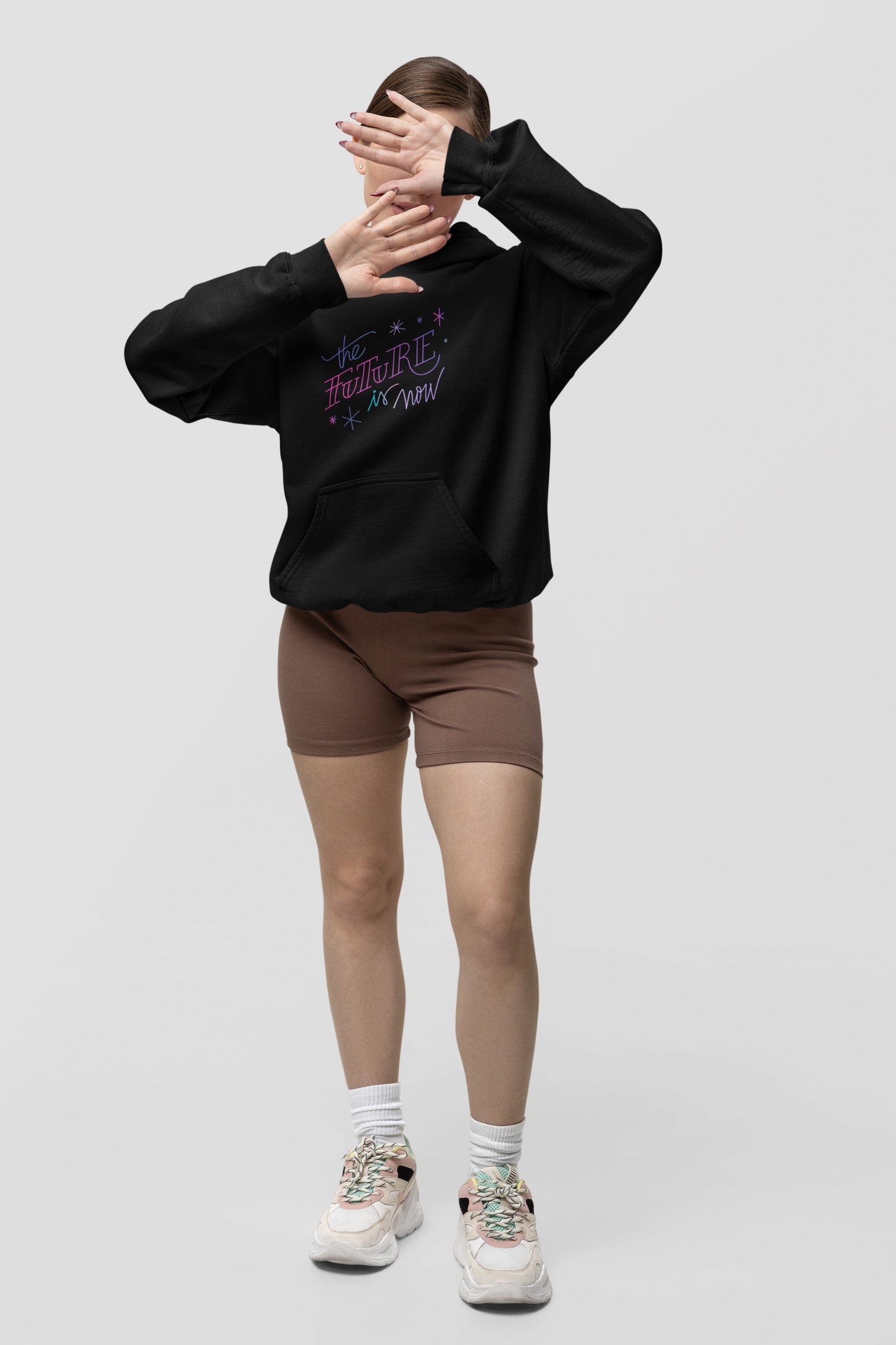 The future is now printed hoodie