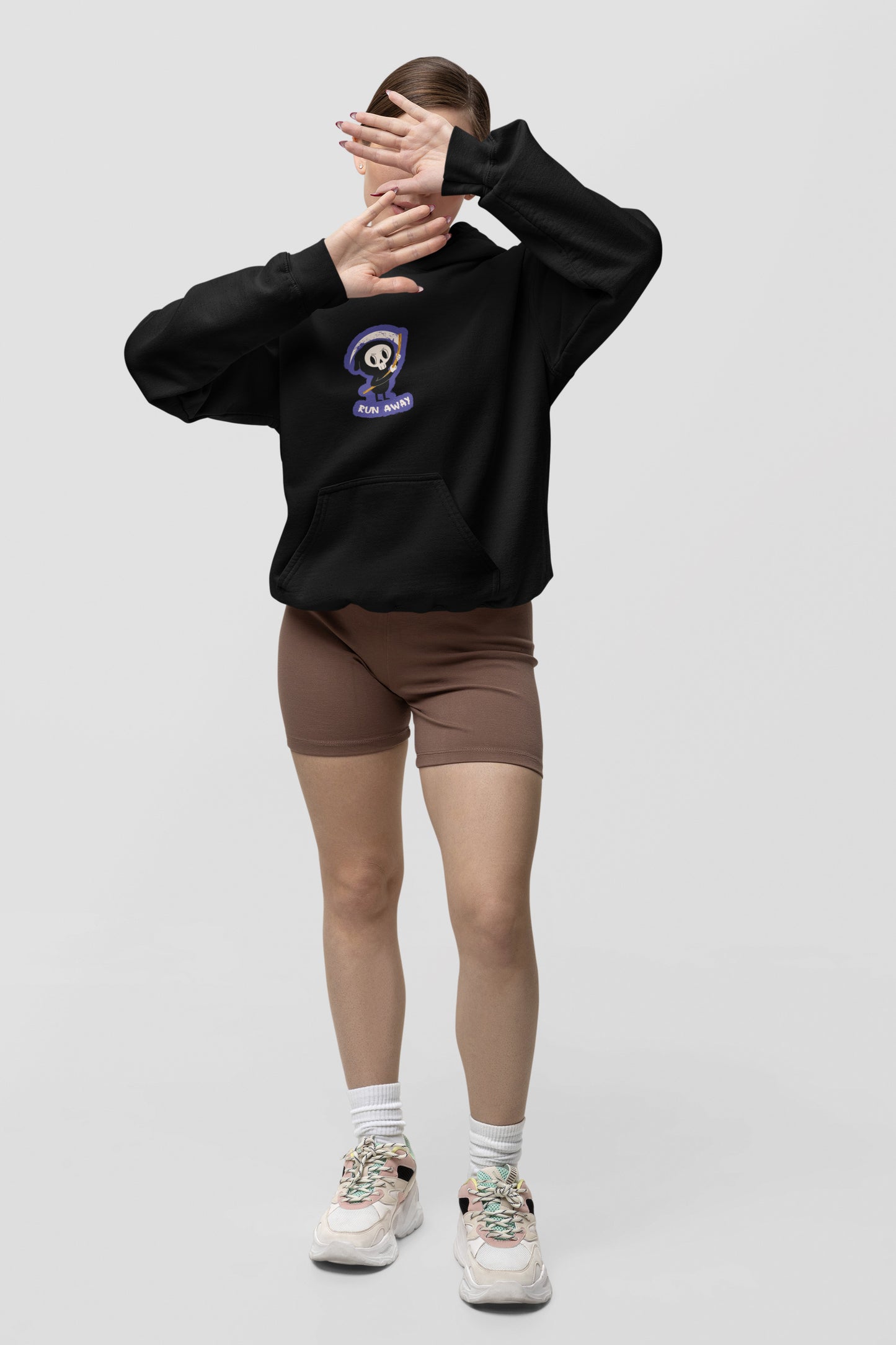 Run away printed hoodie