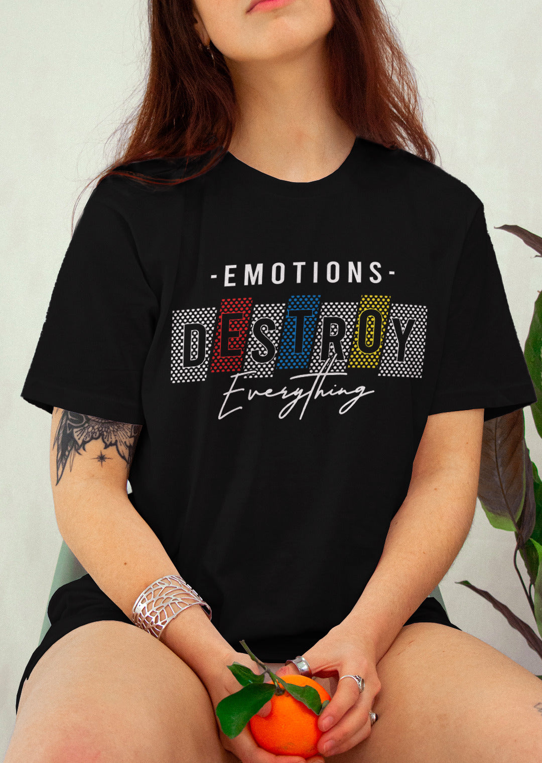 Emotions destroys printed t-shirt